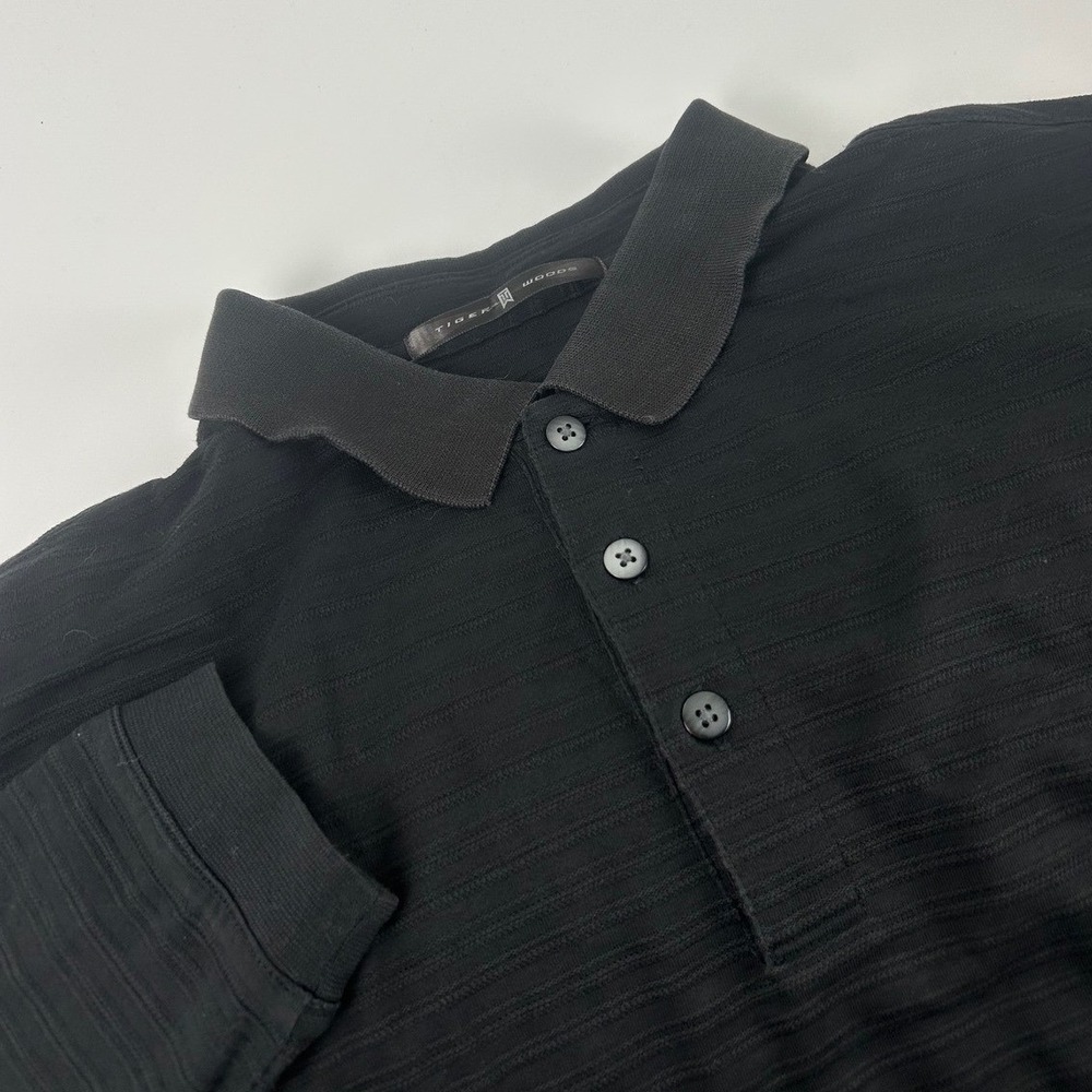Nike Tiger Woods Collection Mens M Golf Dri-FIT Long Sleeve Polo Shirt Black